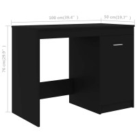 Produktbild för Skrivbord svart 100x50x76 cm konstruerat trä