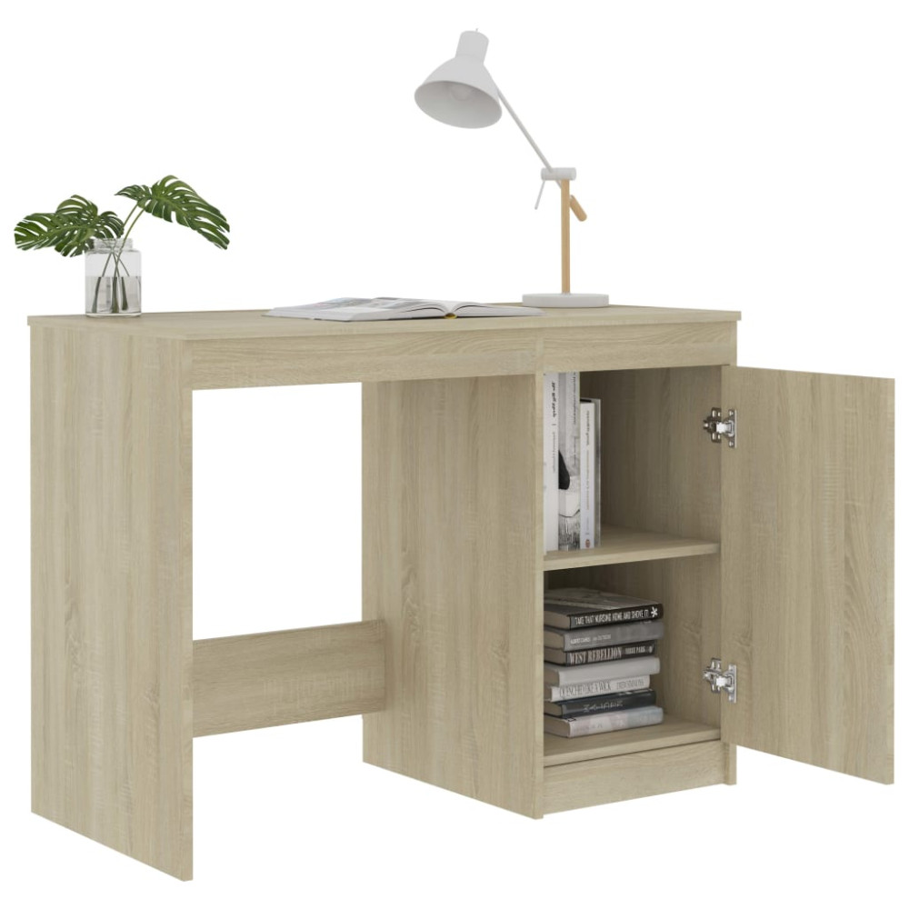 Produktbild för Skrivbord sonoma-ek 100x50x76 cm konstruerat trä