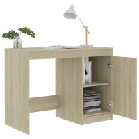 Produktbild för Skrivbord sonoma-ek 100x50x76 cm konstruerat trä