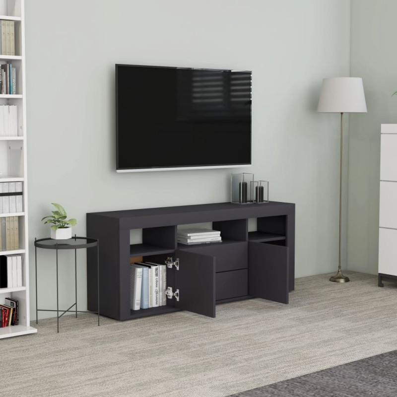 Produktbild för TV-bänk grå 120x30x50 cm spånskiva