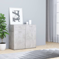 Produktbild för Skänk betonggrå 80x36x75 cm konstruerat trä