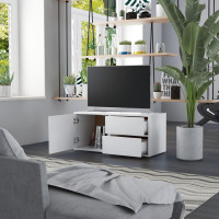 Miniatyr av produktbild för Tv-bänk vit 80x34x36 cm konstruerat trä