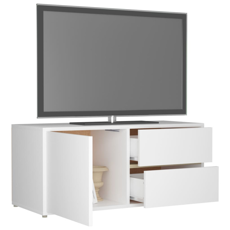 Produktbild för Tv-bänk vit 80x34x36 cm konstruerat trä