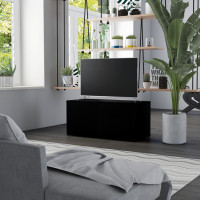 Produktbild för Tv-bänk svart 80x34x36 cm konstruerat trä