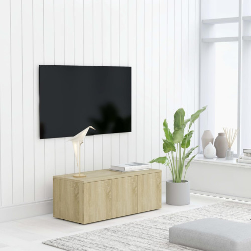 vidaXL TV-bänk sonoma-ek 80x34x30 cm spånskiva