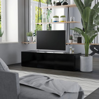 Produktbild för Tv-bänk svart 120x34x30 cm konstruerat trä