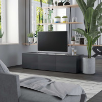 Produktbild för Tv-bänk grå 120x34x30 cm konstruerat trä