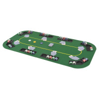 vidaXL Hopfällbar pokerbordsskiva 8 spelare rektangulärt 4-sidigt grön
