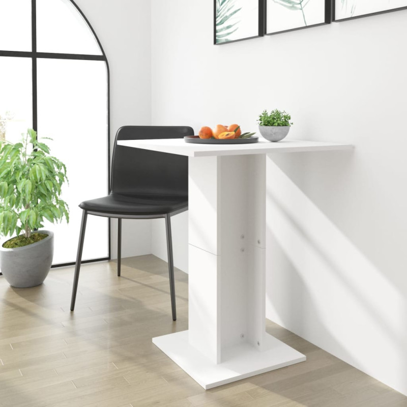 Produktbild för Cafébord vit 60x60x75 cm konstruerat trä