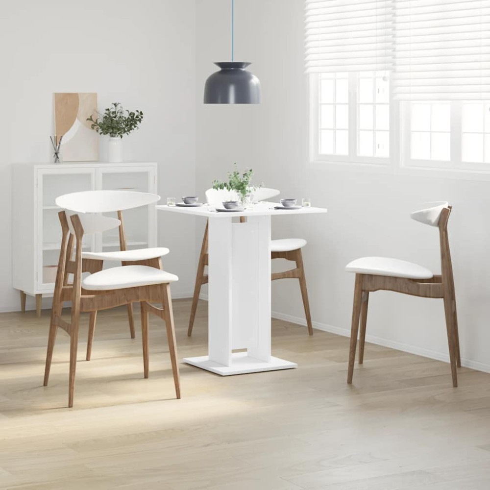 Produktbild för Cafébord vit 60x60x75 cm konstruerat trä