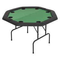 Produktbild för Hopfällbart pokerbord 8 spelare åttkantigt 2-sidigt grönt