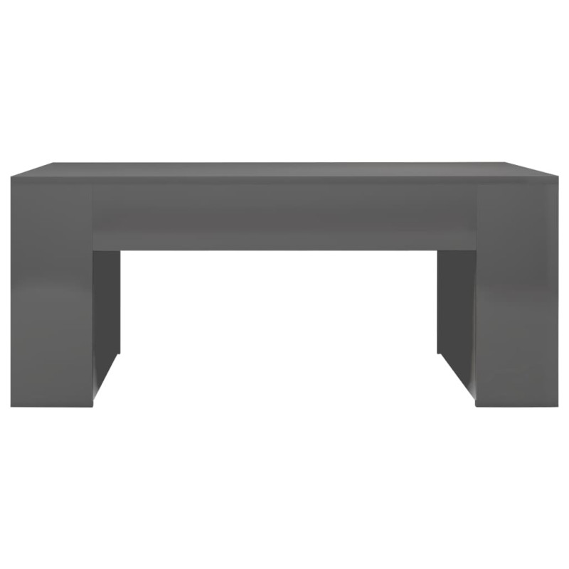 Produktbild för Soffbord grå högglans 100x60x42 cm konstruerat trä