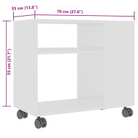Produktbild för Sidobord vit 70x35x55 cm konstruerat trä