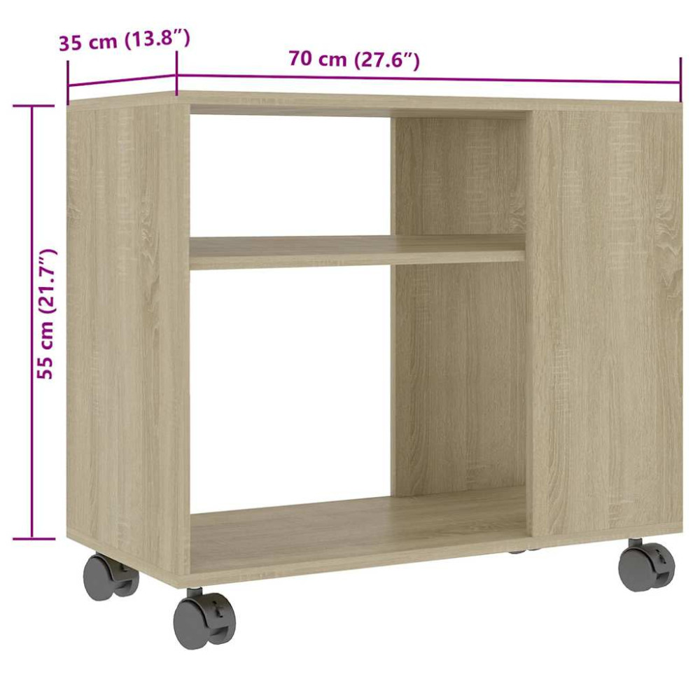 Produktbild för Sidobord sonoma-ek 70x35x55 cm konstruerat trä