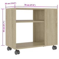 Produktbild för Sidobord sonoma-ek 70x35x55 cm konstruerat trä
