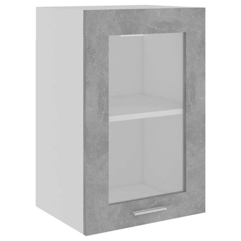 Produktbild för Väggskåp med glasdörrar betonggrå 40x31x60 cm konstruerat trä