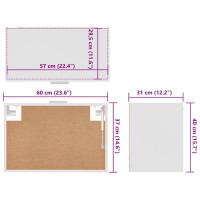 Produktbild för Väggskåp “Lyon” vit 60x31x40 cm konstruerat trä