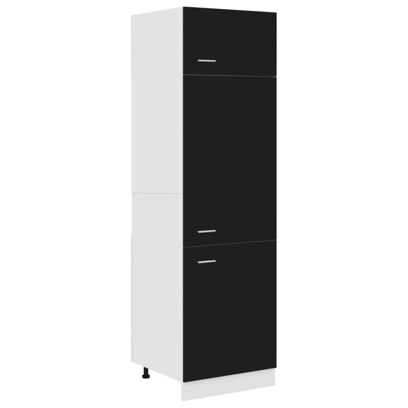 Produktbild för Skåp för kylskåp svart 60x57x207 cm konstruerat trä