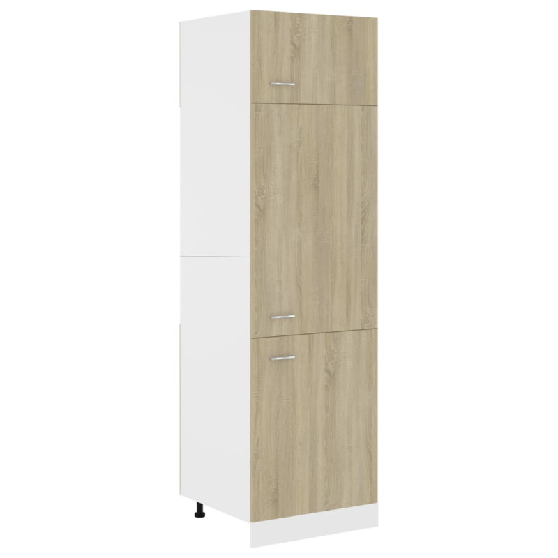 Produktbild för Skåp för kylskåp sonoma-ek 60x57x207 cm konstruerat trä