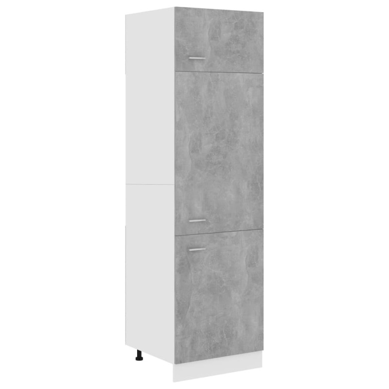 Produktbild för Skåp för kylskåp betonggrå 60x57x207 cm konstruerat trä