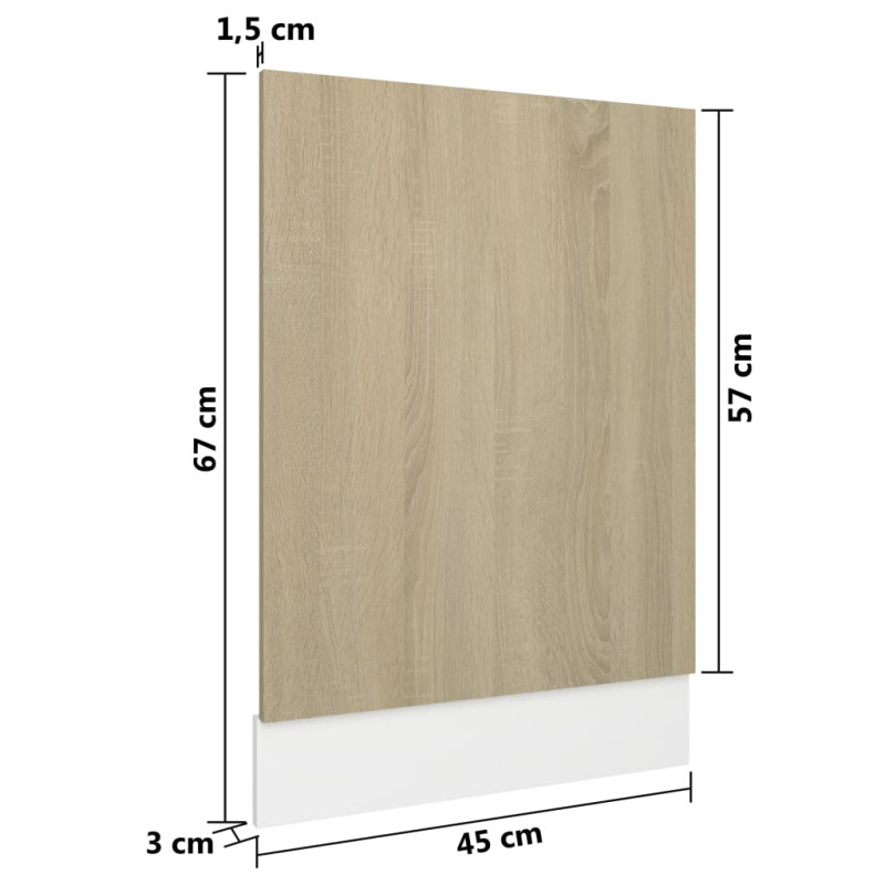 Produktbild för Front för diskmaskin sonoma-ek 45x3x67 cm konstruerat trä
