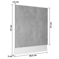Produktbild för Front för diskmaskin betonggrå 59,5x3x67 cm konstruerat trä