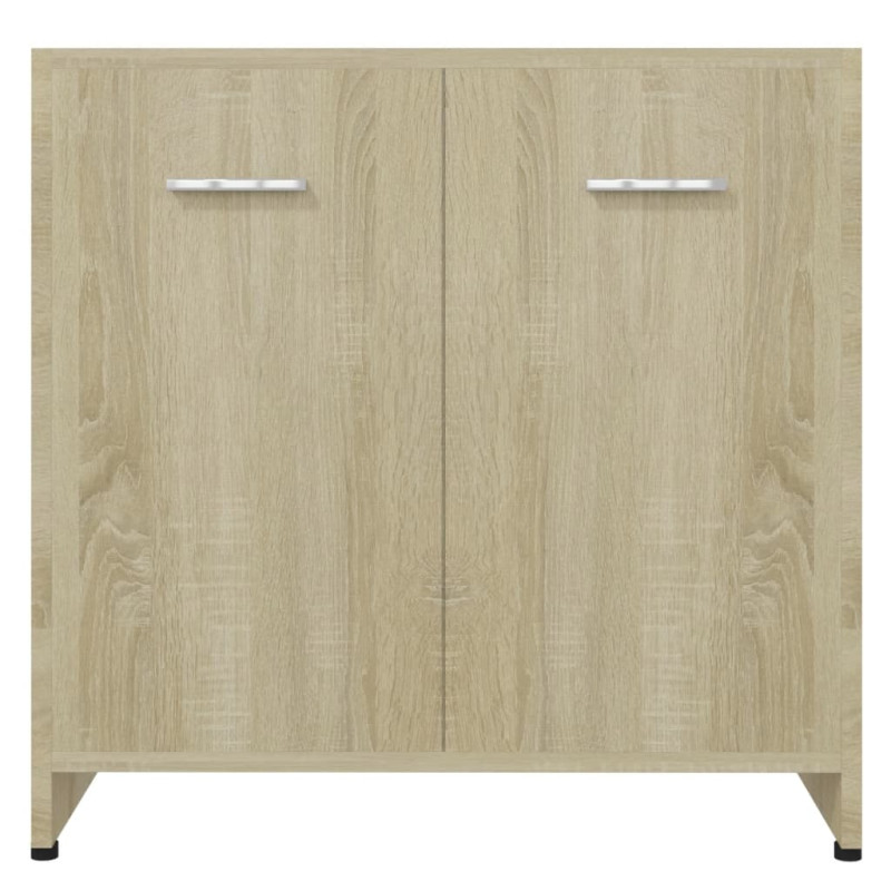 Produktbild för Badrumsskåp sonoma-ek 60x33x61 cm konstruerat trä