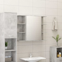 Produktbild för Spegelskåp för badrum betonggrå 80x20,5x64 cm konstruerat trä