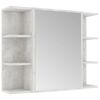Produktbild för Spegelskåp för badrum betonggrå 80x20,5x64 cm konstruerat trä