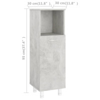 Produktbild för Badrumsskåp betonggrå 30x30x95 cm konstruerat trä