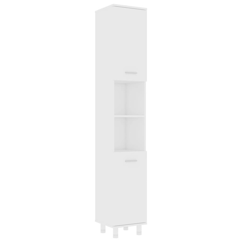 Produktbild för Badrumsskåp vit 30x30x179 cm spånskiva