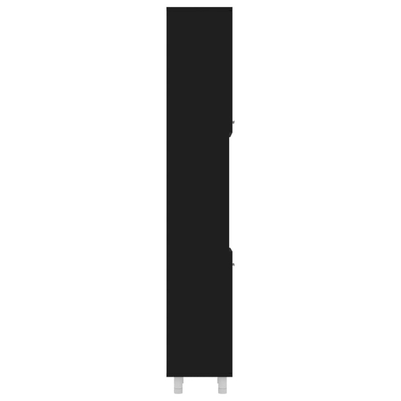 Produktbild för Badrumsskåp svart 30x30x179 cm spånskiva