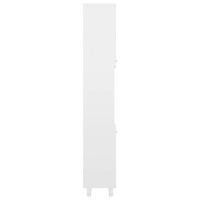 Miniatyr av produktbild för Badrumsskåp vit högglans 30x30x179 cm spånskiva