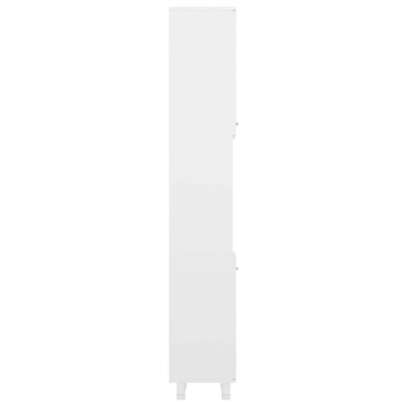 Produktbild för Badrumsskåp vit högglans 30x30x179 cm spånskiva