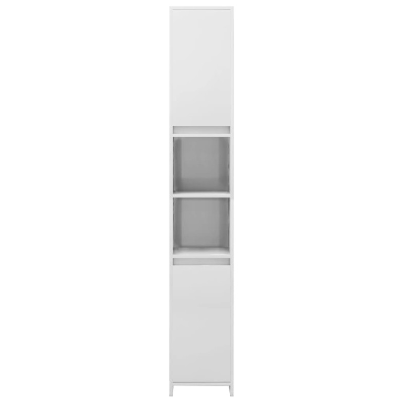 Produktbild för Badrumsskåp vit högglans 30x30x183,5 cm spånskiva