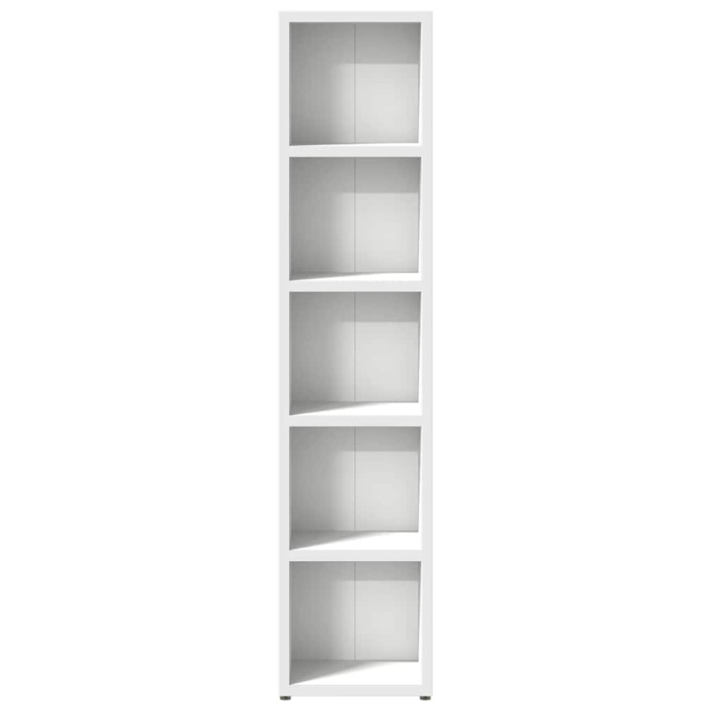 Produktbild för CD-hyllor 2 st vit 21x16x93,5 cm konstruerat trä
