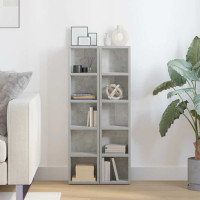 Produktbild för CD-hyllor 2 st betonggrå 21x16x93,5 cm spånskiva