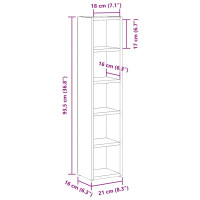 Produktbild för CD-hyllor 2 st betonggrå 21x16x93,5 cm spånskiva