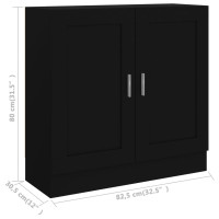 Produktbild för Bokhylla svart 82,5x30,5x80 cm konstruerat trä