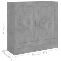 Produktbild för Bokhylla betonggrå 82,5x30,5x80 cm konstruerat trä