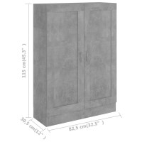 Produktbild för Bokskåp betonggrå 82,5x30,5x115 cm konstruerat trä
