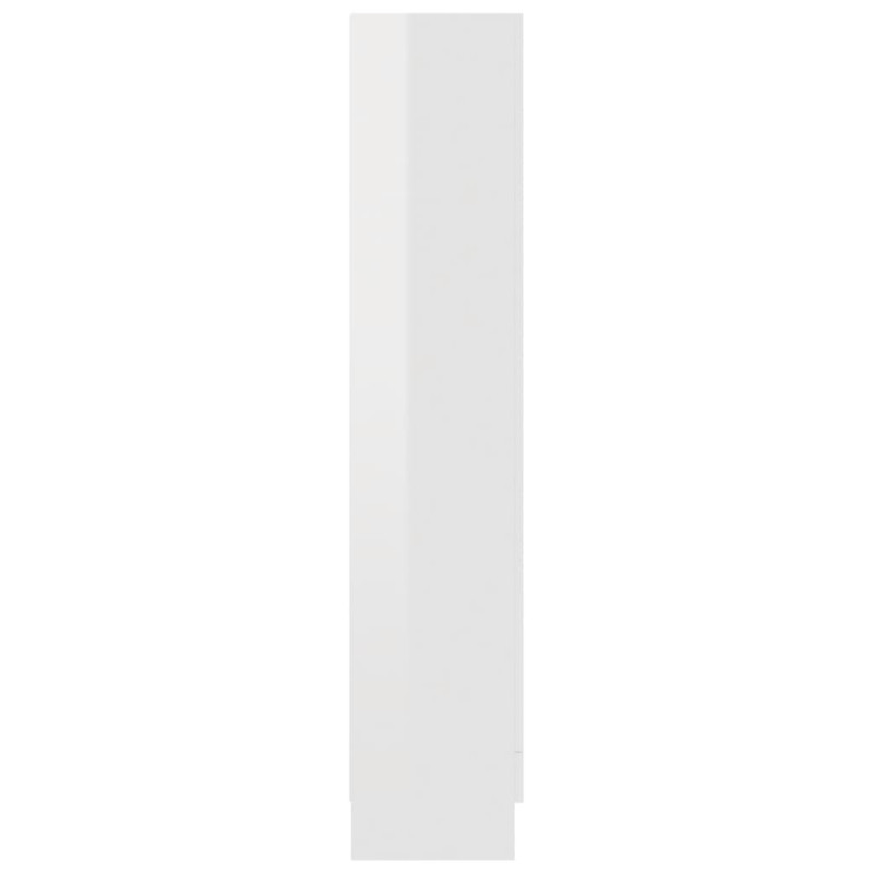 Produktbild för Bokskåp vit högglans 82,5x30,5x150 cm konstruerat trä