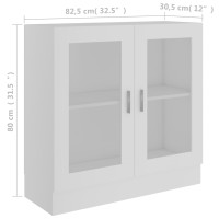 Miniatyr av produktbild för Vitrinskåp vit 82,5x30,5x80 cm konstruerat trä