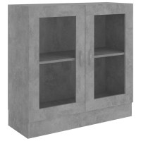 Miniatyr av produktbild för Vitrinskåp betonggrå 82,5x30,5x80 cm konstruerat trä