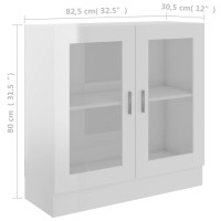 Miniatyr av produktbild för Vitrinskåp vit högglans 82,5x30,5x80 cm konstruerat trä