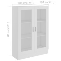 Produktbild för Vitrinskåp vit 82,5x30,5x115 cm konstruerat trä