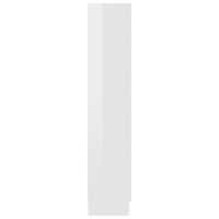 Miniatyr av produktbild för Vitrinskåp vit högglans 82,5x30,5x150 cm spånskiva