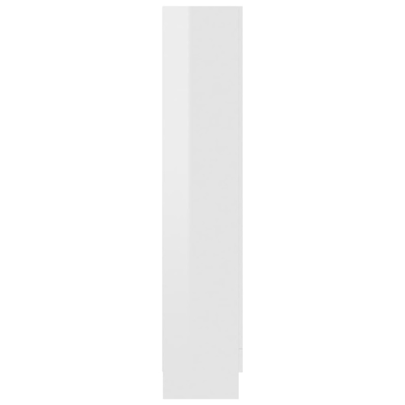 Produktbild för Vitrinskåp vit högglans 82,5x30,5x150 cm spånskiva