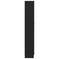 Produktbild för Vitrinskåp svart 82,5x30,5x185,5 cm konstruerat trä