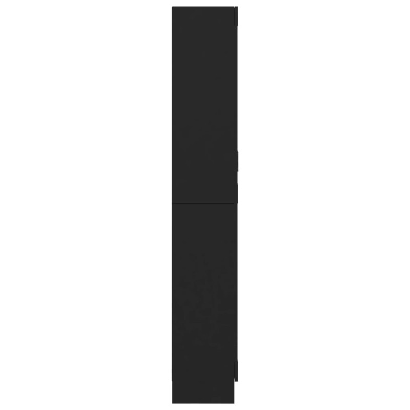 Produktbild för Vitrinskåp svart 82,5x30,5x185,5 cm spånskiva
